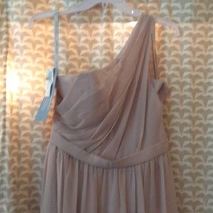 chiffon one shoulder long dress